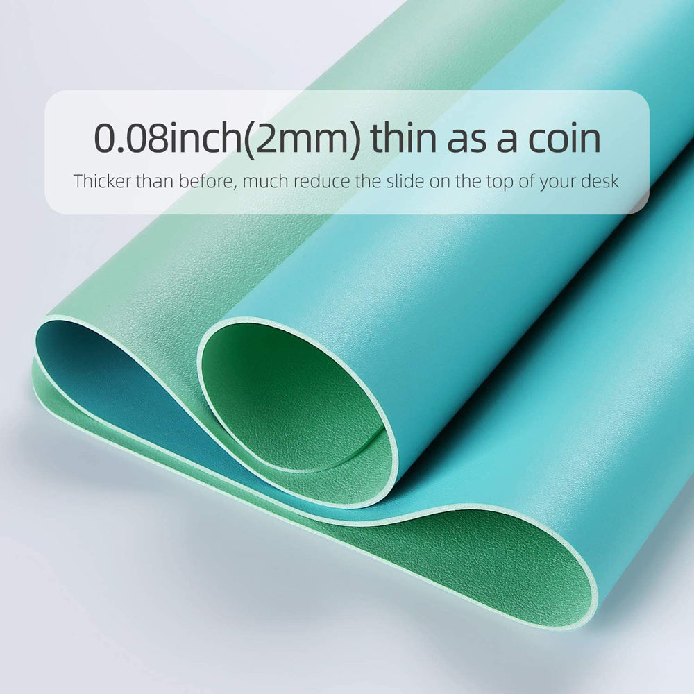 Office Supplies: Green 90cm*45cm Dual UseOffice Desk Pad Waterproof PU Leather Computer Mouse Pad