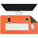 Office Supplies: Orange 90cm*45cm Dual Side Office Desk Pad Waterproof PU Leather Computer Mouse Pad