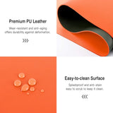 Office Supplies: Orange 90cm*45cm Dual Side Office Desk Pad Waterproof PU Leather Computer Mouse Pad