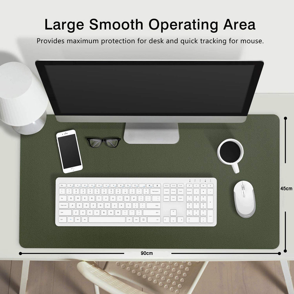 Office Supplies: Orange 90cm*45cm Dual Side Office Desk Pad Waterproof PU Leather Computer Mouse Pad