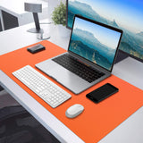 Office Supplies: Orange 90cm*45cm Dual Side Office Desk Pad Waterproof PU Leather Computer Mouse Pad