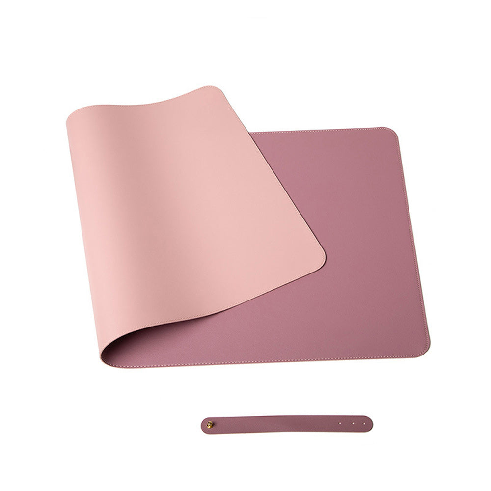 Desks: Pink 120cm*60cm Dual Side Office Desk Pad Waterproof PU Leather Computer Mouse Pad