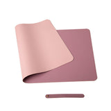 Desks: Pink 120cm*60cm Dual Side Office Desk Pad Waterproof PU Leather Computer Mouse Pad