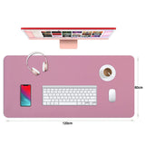 Desks: Pink 120cm*60cm Dual Side Office Desk Pad Waterproof PU Leather Computer Mouse Pad
