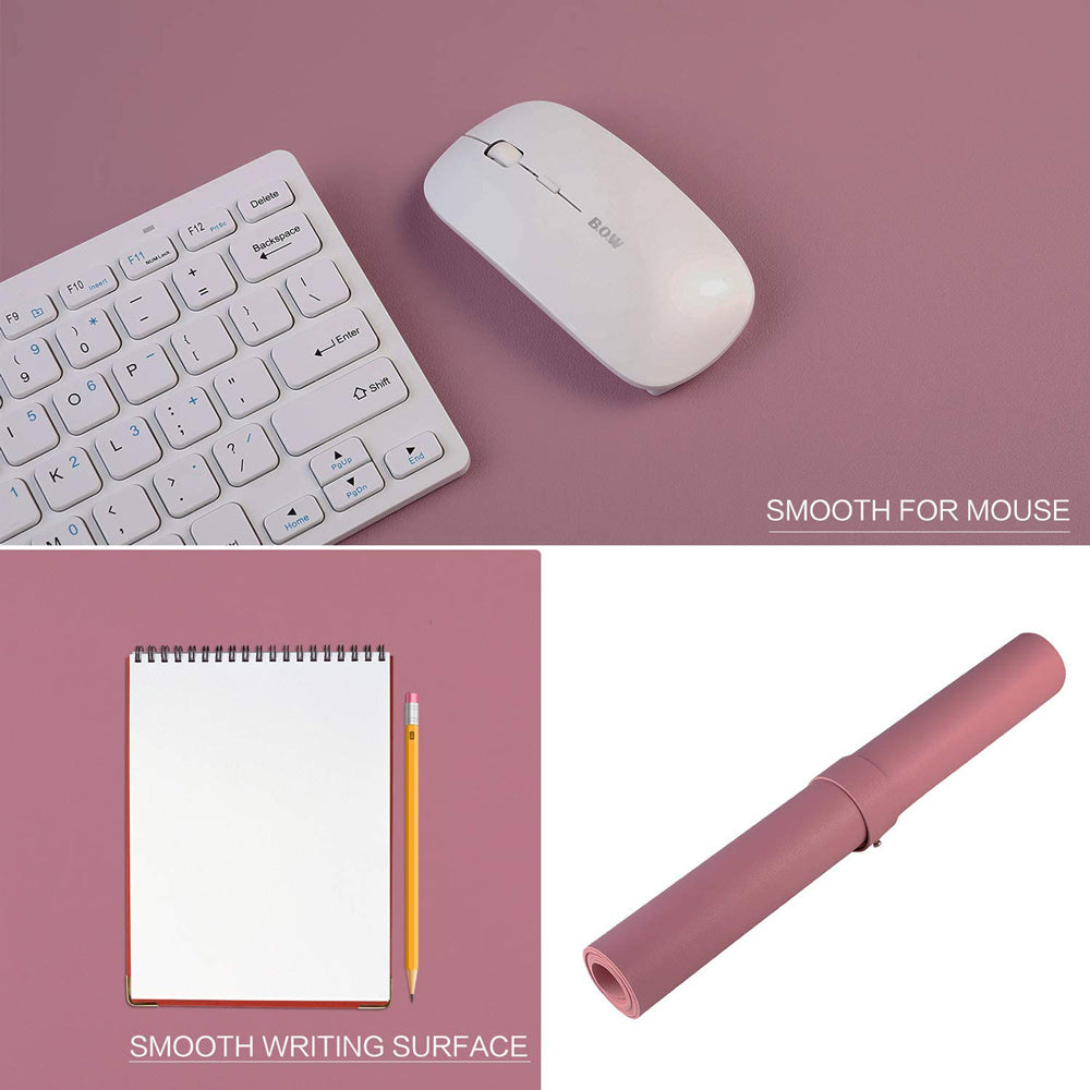 Desks: Pink 120cm*60cm Dual Side Office Desk Pad Waterproof PU Leather Computer Mouse Pad