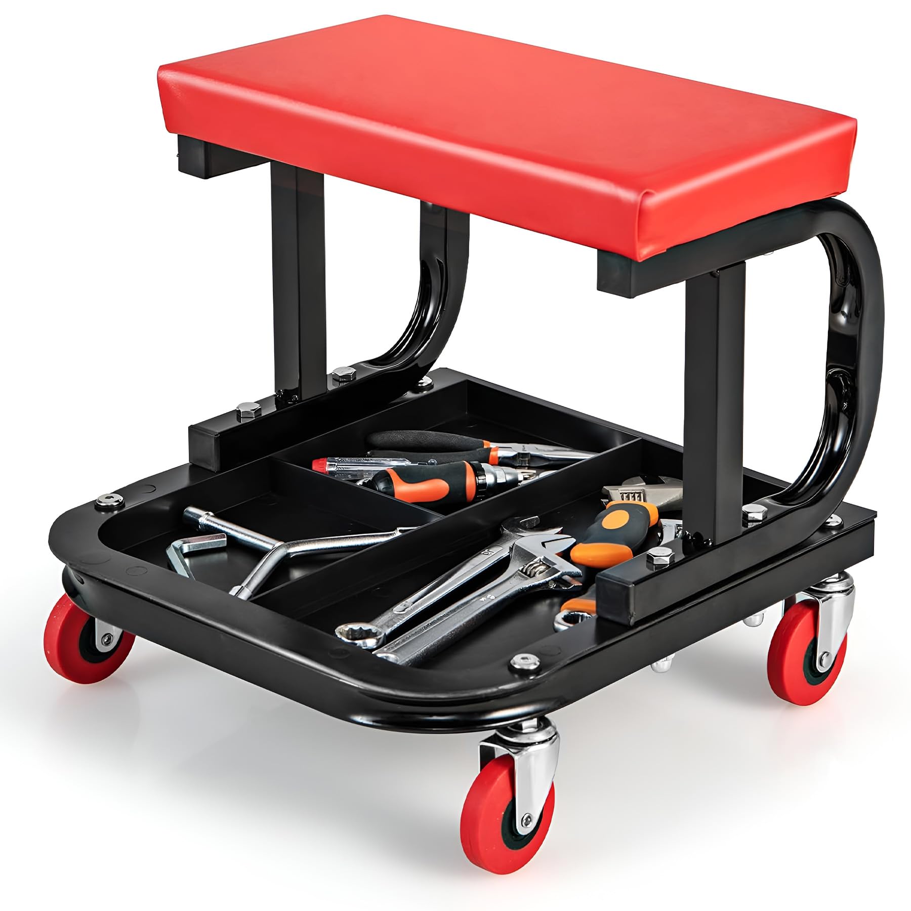 Automotive Repair & Speciality Tools: Garage Roller Seat Car Creeper Seat with Tool Tray Storage for Garages Mechanic Roller Seat