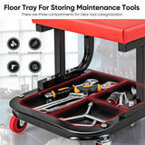 Automotive Repair & Speciality Tools: Garage Roller Seat Car Creeper Seat with Tool Tray Storage for Garages Mechanic Roller Seat
