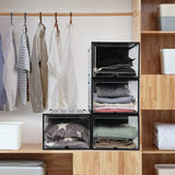 Storage Boxes: Large Shoe Storage Boxes Stackable Shoe Box Organisers Containers Display Cases Bins Magnetic Door