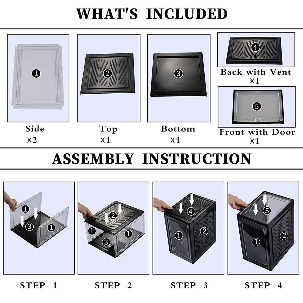 Storage Boxes: Large Shoe Storage Boxes Stackable Shoe Box Organisers Containers Display Cases Bins Magnetic Door