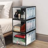 Storage Boxes: Large Shoe Storage Boxes Stackable Shoe Box Organisers Containers Display Cases Bins Magnetic Door