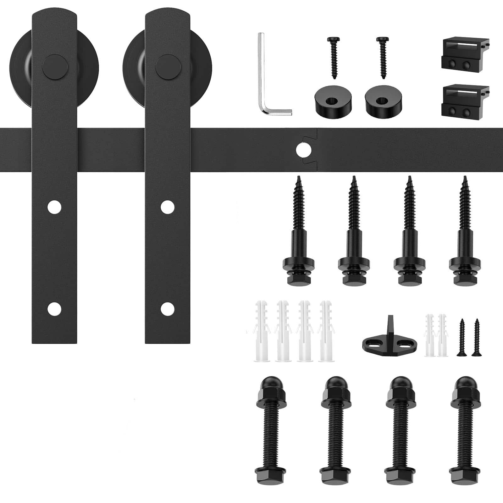 Traffic Control & Parking Tools: 1.5m Heavy Duty Sliding Barn Single Door Hardware Kit Damper Track Rail Roller System