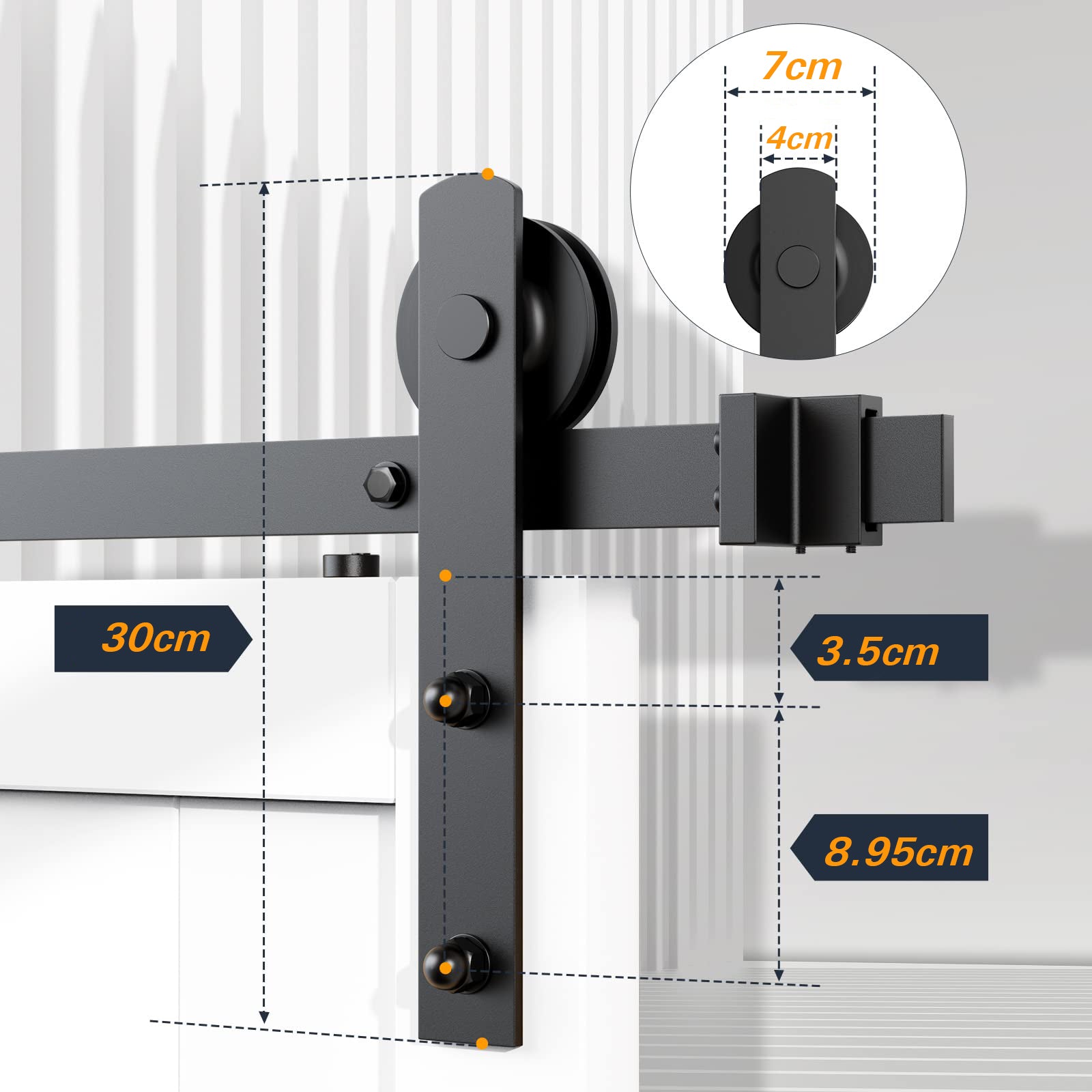 Traffic Control & Parking Tools: 1.5m Heavy Duty Sliding Barn Single Door Hardware Kit Damper Track Rail Roller System