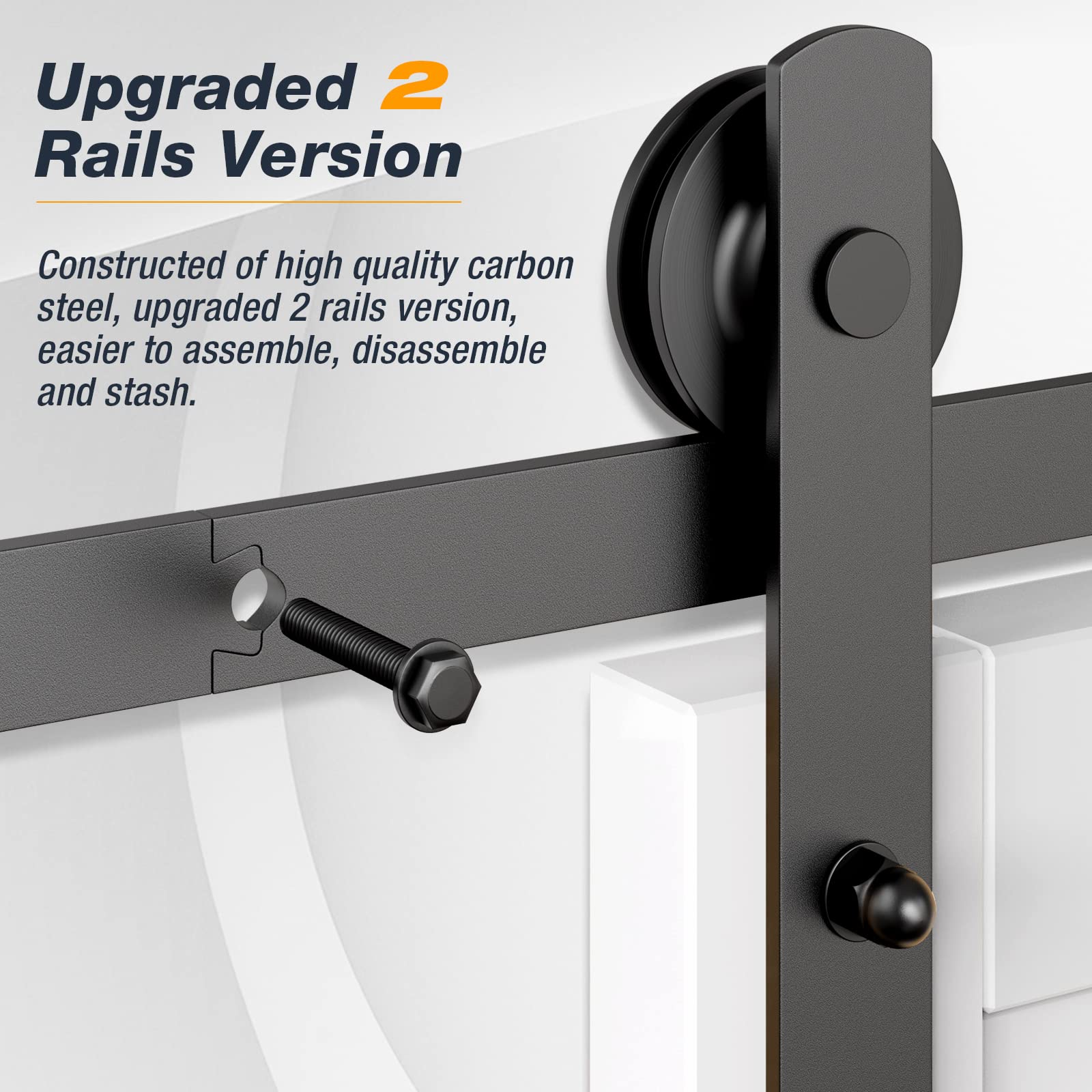 Traffic Control & Parking Tools: 2m Heavy Duty Sliding Barn Single Door Hardware Kit Damper Track Rail Roller System
