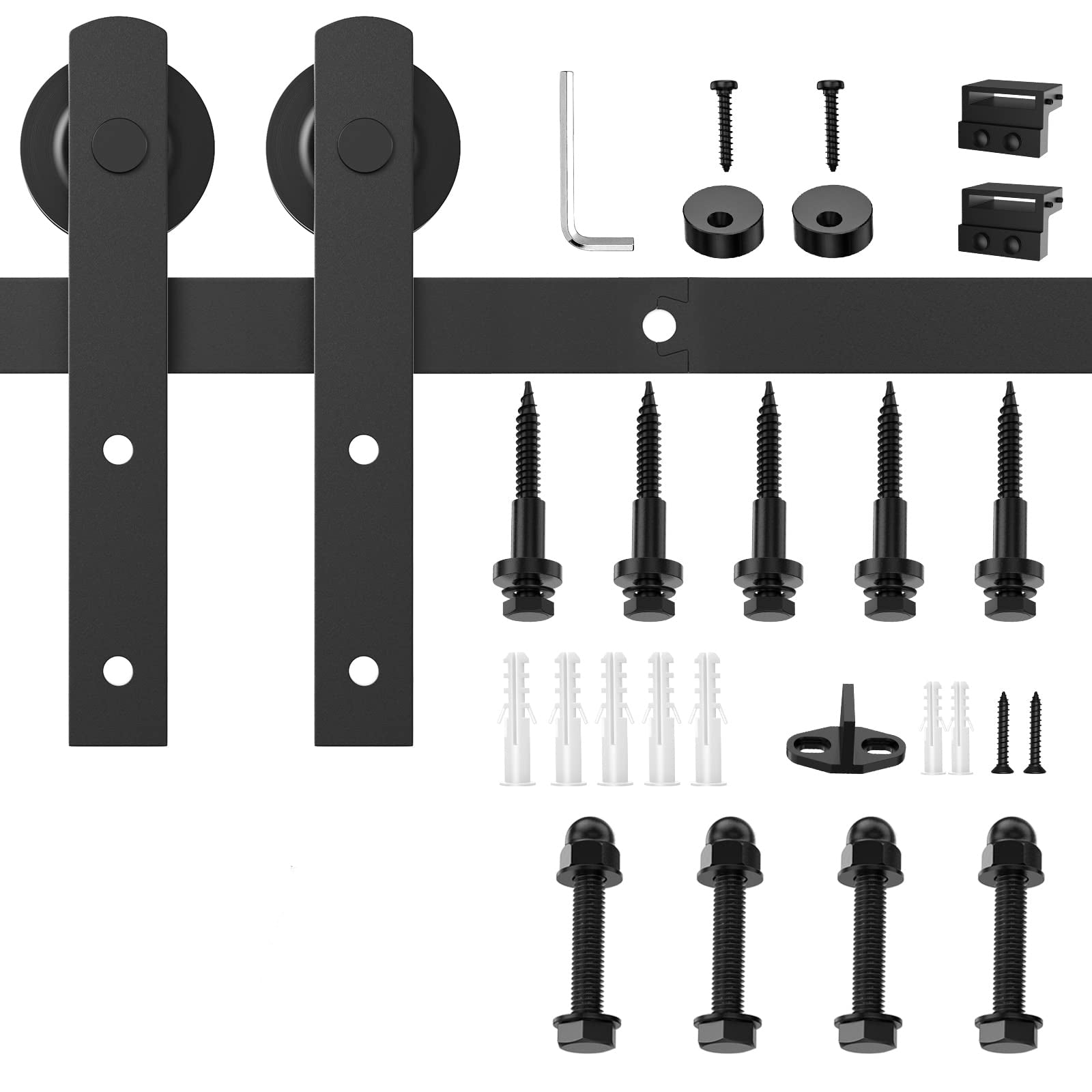 Traffic Control & Parking Tools: 2m Heavy Duty Sliding Barn Single Door Hardware Kit Damper Track Rail Roller System