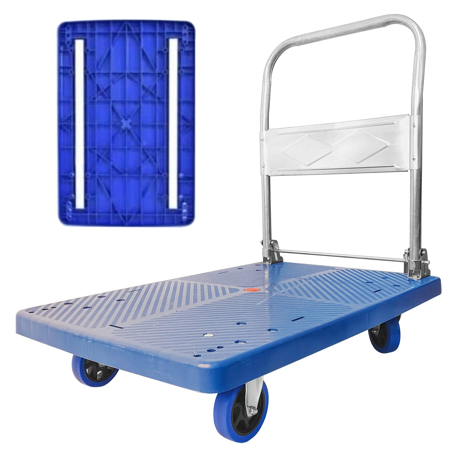 Kid's Tables, Chairs & Seats: 150kg Foldable Warehouse Platform Trolley Truck Dolly Platform Cart Swivel Wheels Moving Cart Flatbed