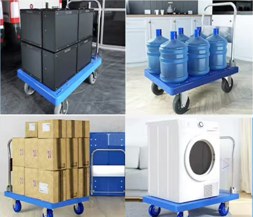 Kid's Tables, Chairs & Seats: 300kg Foldable Warehouse Platform Trolley Truck Dolly Platform Cart Swivel Wheels Moving Cart Flatbed