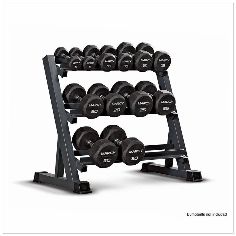 Weightlifting Machines & Racks: 3-Tier Dumbbell Holder Rack Multilevel Weight Storage Organizer for Home Gym