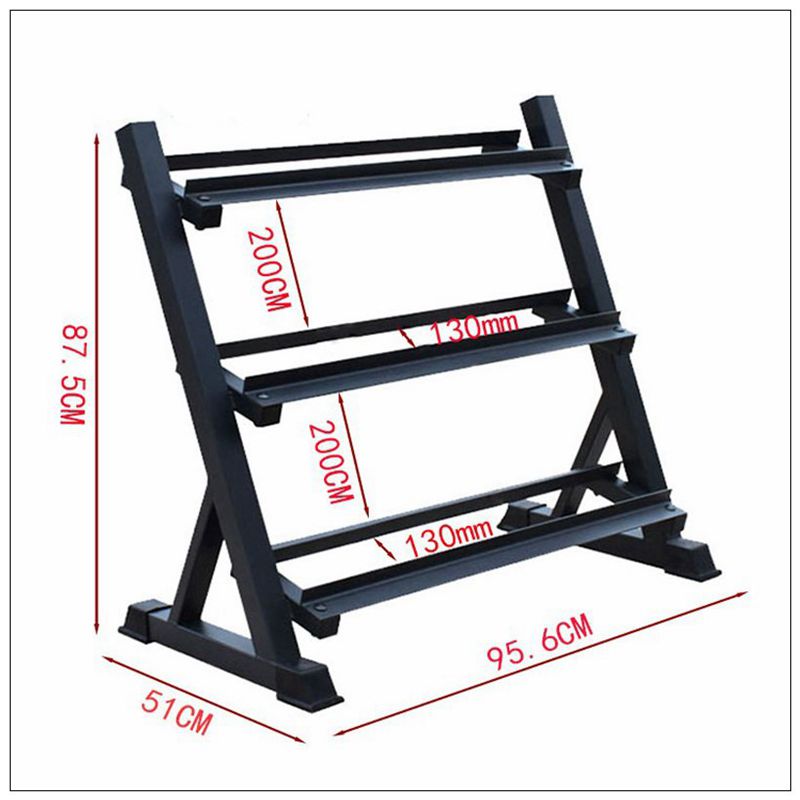 Weightlifting Machines & Racks: 3-Tier Dumbbell Holder Rack Multilevel Weight Storage Organizer for Home Gym