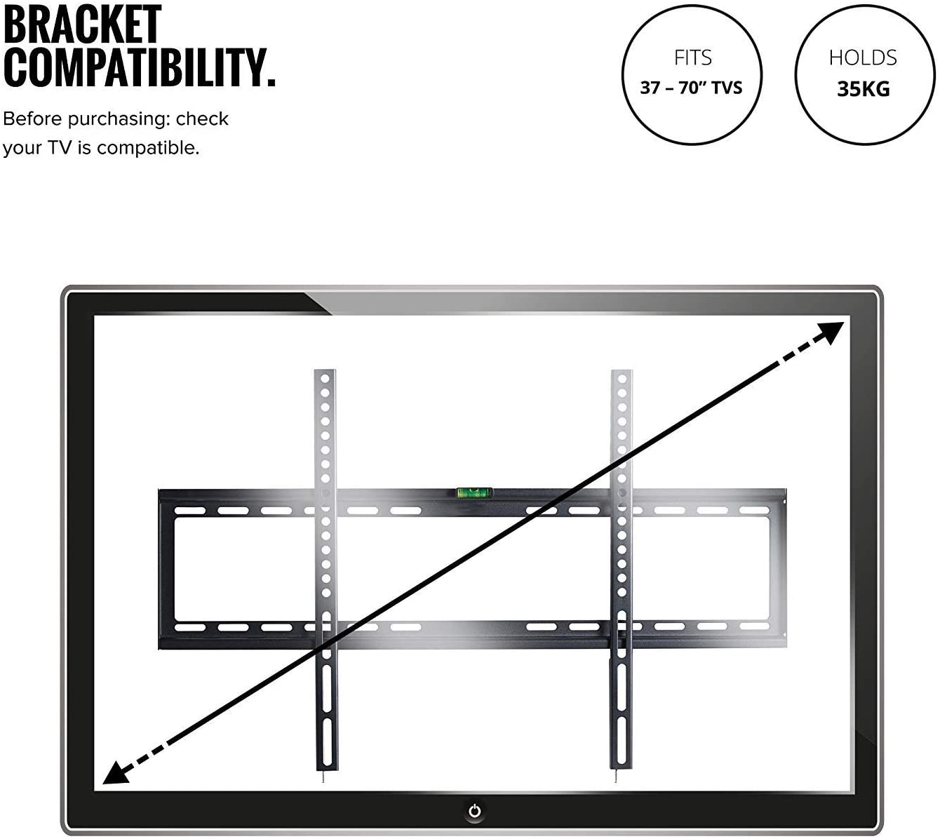 TVs & Accessories: 32-70 Inch Fixed TV Wall Mount Bracket TV Bracket Wall Mount up to 75KG