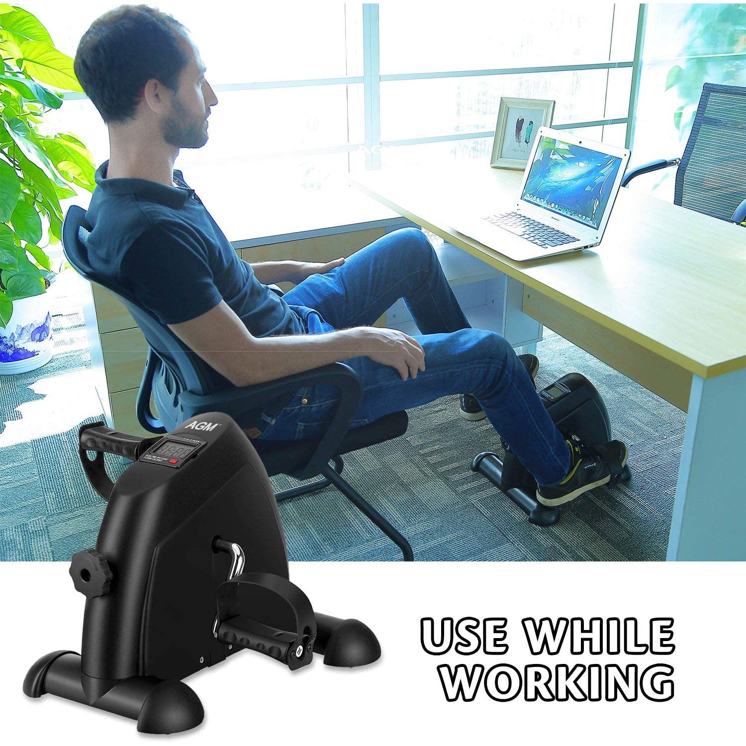 Exercise Bikes: Mini Exercise Bike Pedal Exerciser Resistance Cycle Trainer Indoor Home Gym