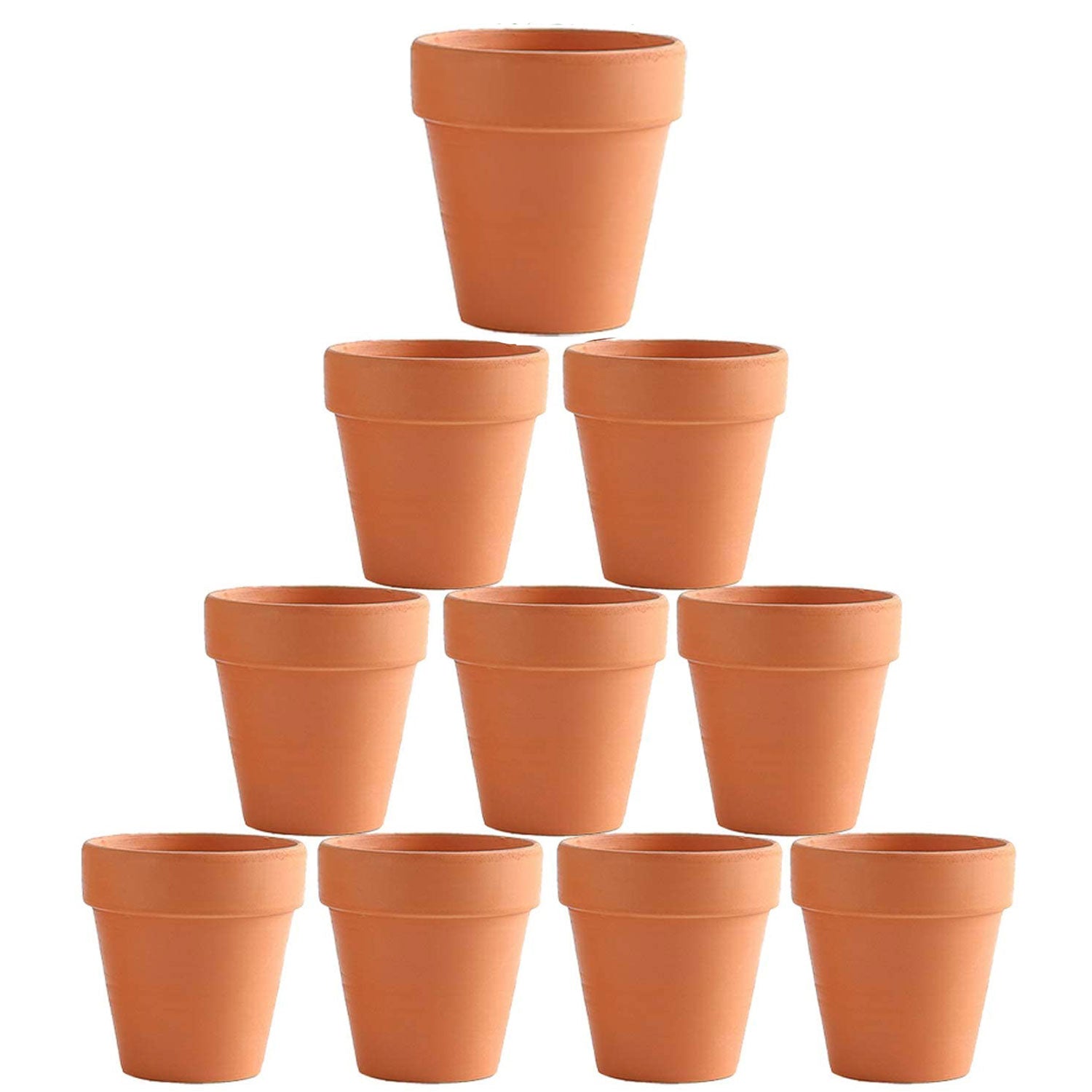 Pots, Planters & Accessories: 10x 5cm Flower Pot Pots Clay Ceramic Plant Drain Hole Succulent Cactus Nursery Planter