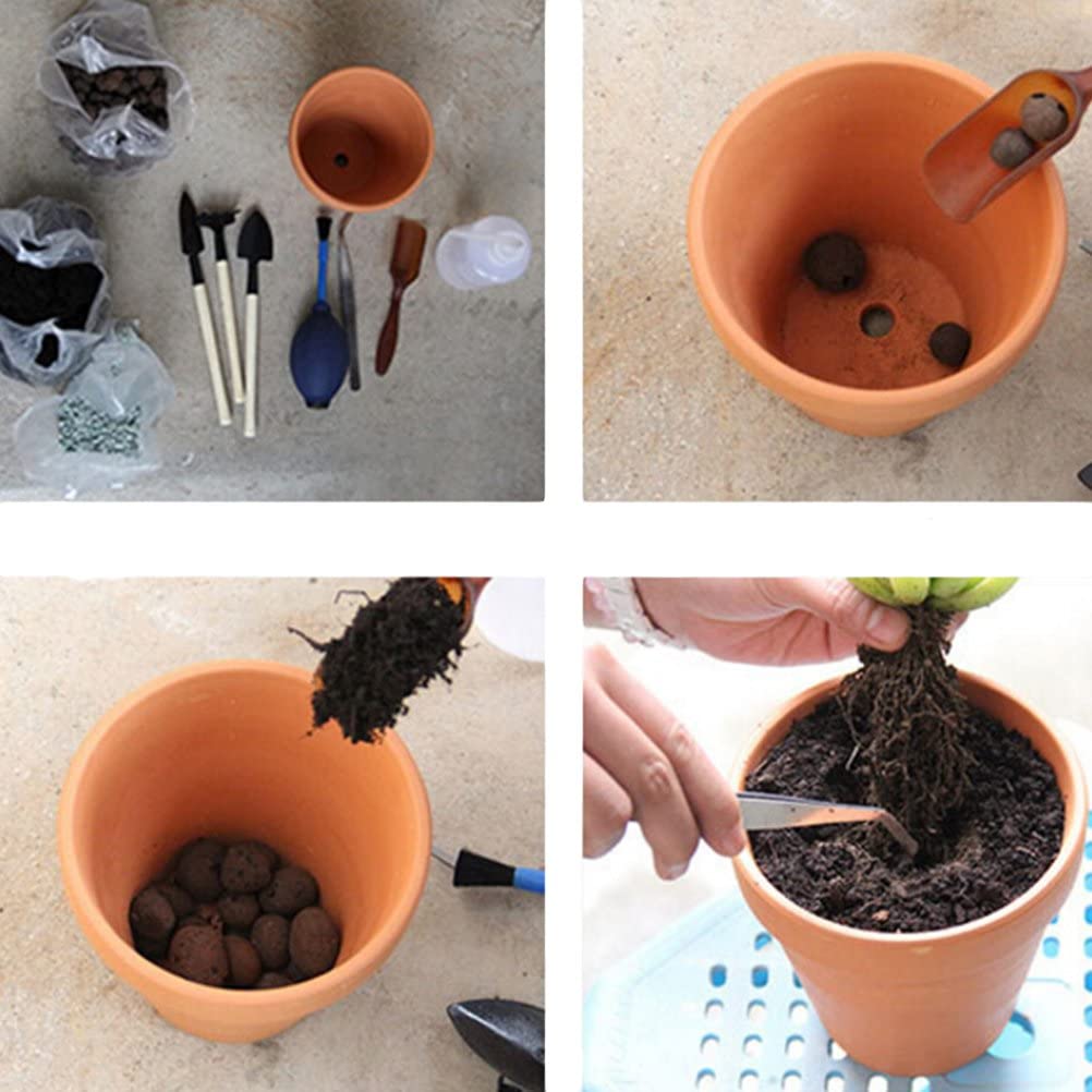 Pots, Planters & Accessories: 10x 6cm Flower Pot Pots Clay Ceramic Plant Drain Hole Succulent Cactus Nursery Planter