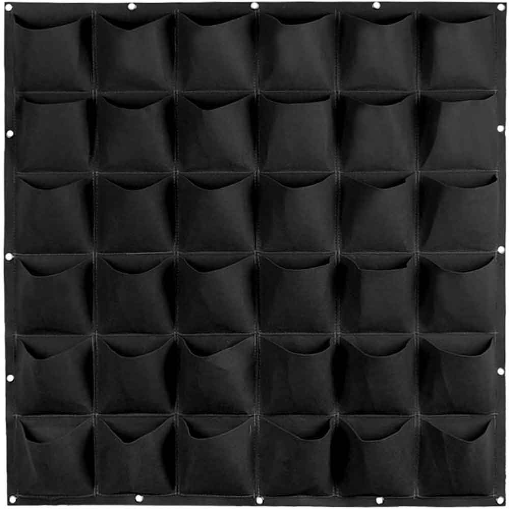 Grow Bags: 36 Pockets Wall Hanging Planter Planting Grow Bag Vertical Garden Vegetable Flower Black