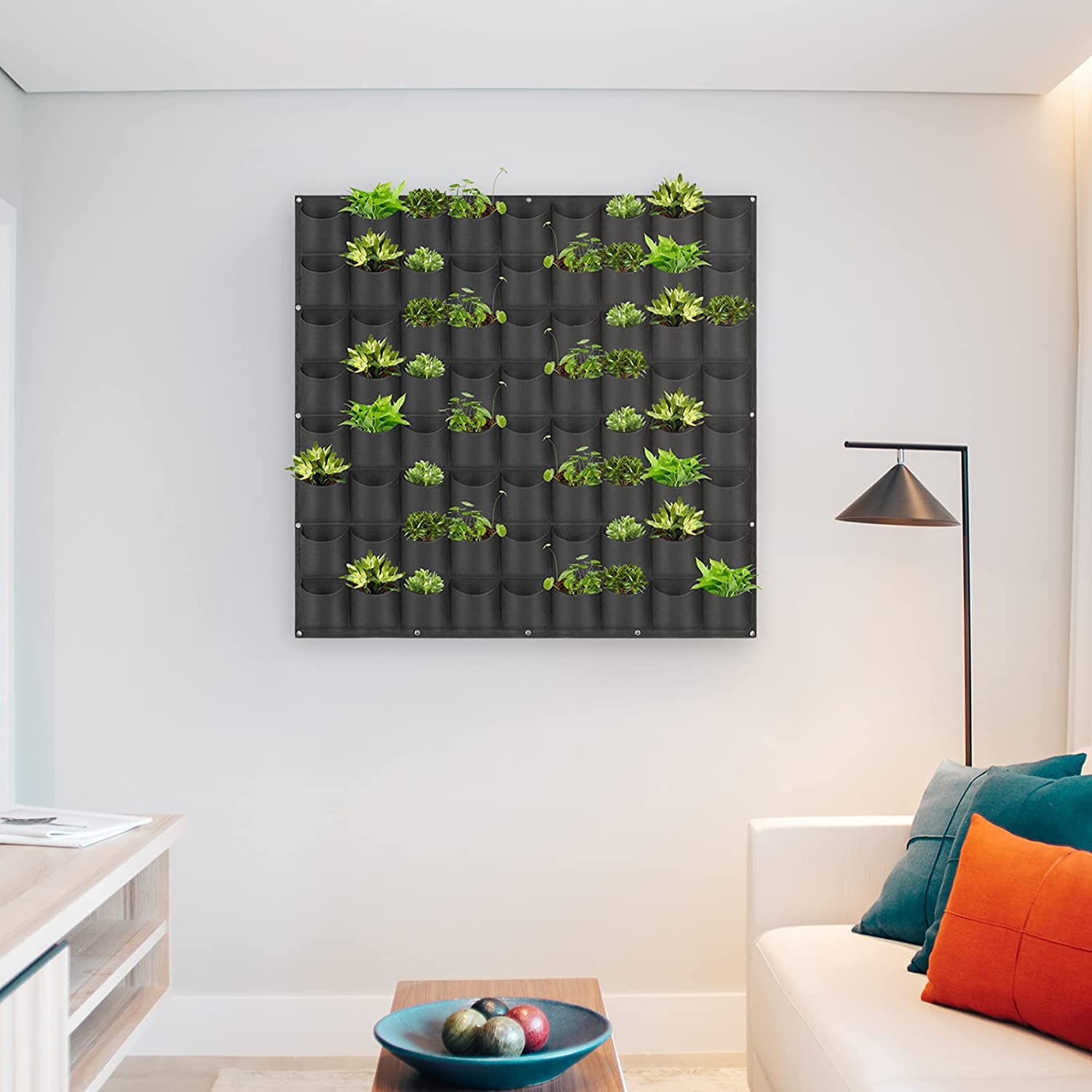 Grow Bags: 72 Pockets Wall Hanging Planter Planting Grow Bag Vertical Garden Vegetable Flower Black