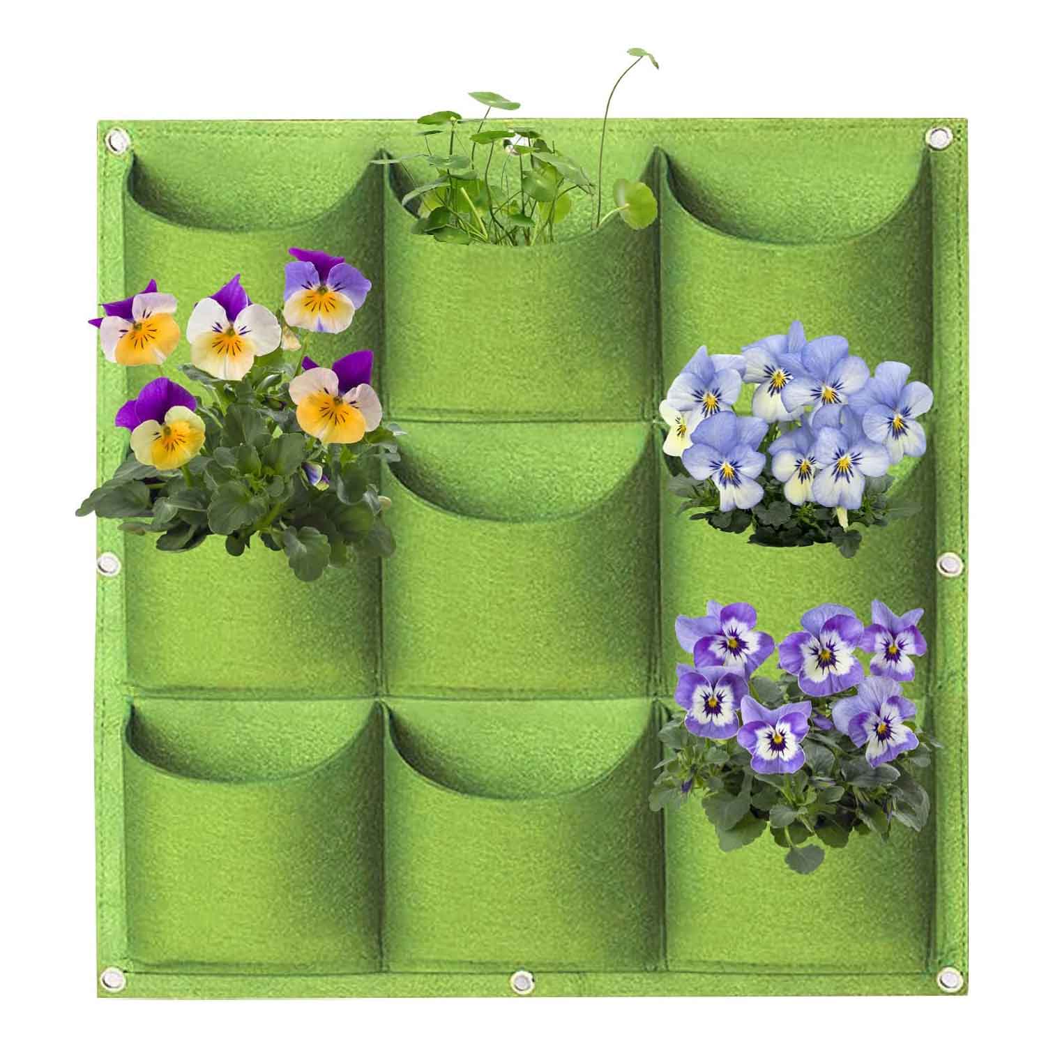 Grow Bags: 9 Pockets Wall Hanging Planter Planting Grow Bag Vertical Garden Vegetable Flower Green