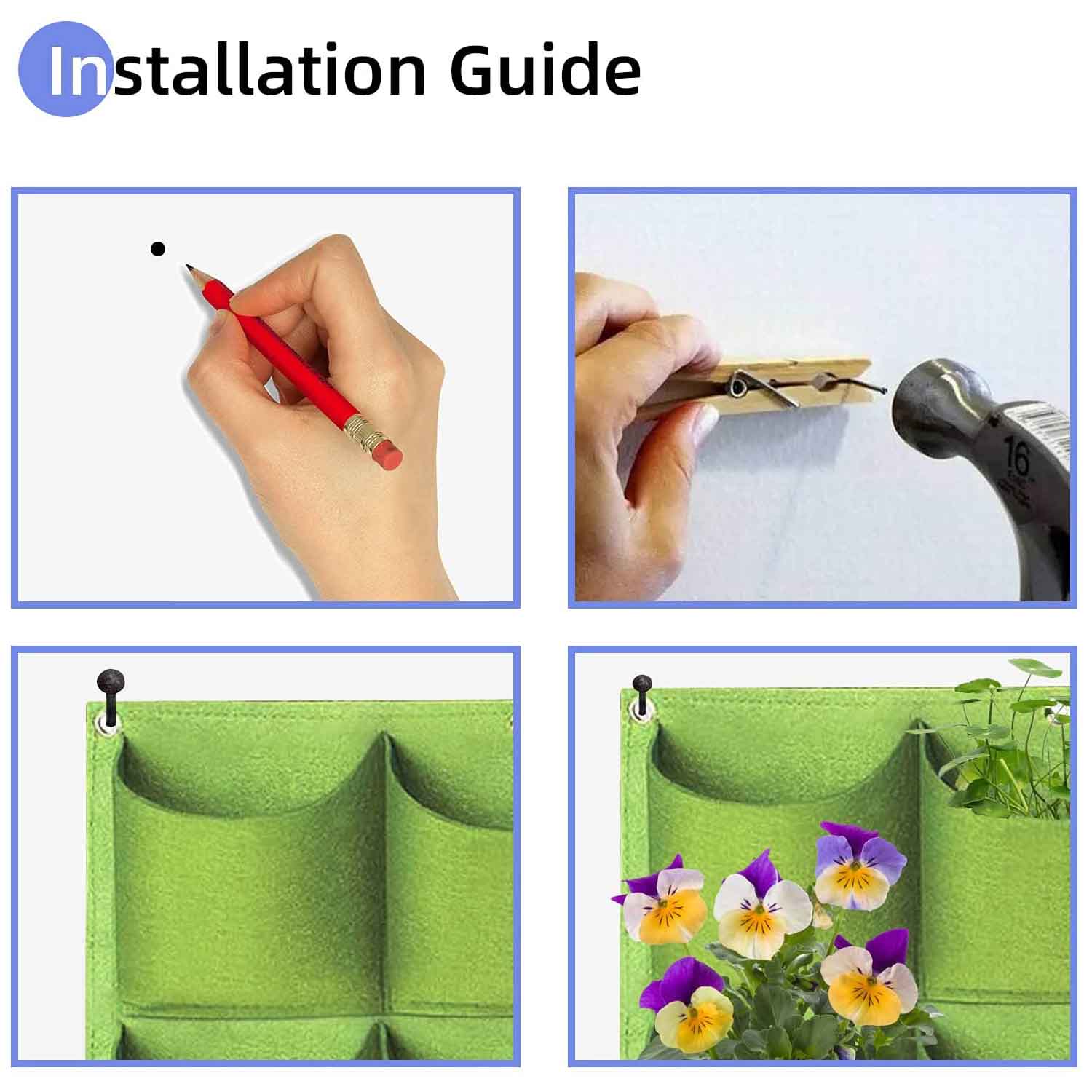 Grow Bags: 9 Pockets Wall Hanging Planter Planting Grow Bag Vertical Garden Vegetable Flower Green