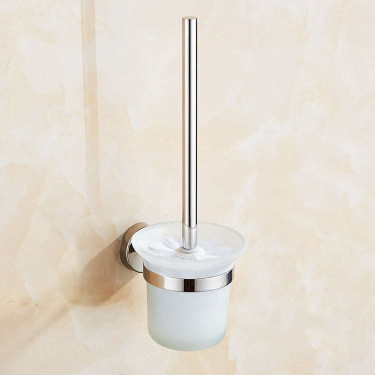 Kitchen & Bathroom DIY: Toilet Brush Holder Wall Mount Rustproof Frosted Glass for Bathroom