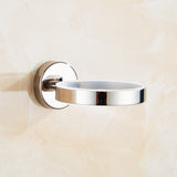 Kitchen & Bathroom DIY: Toilet Brush Holder Wall Mount Rustproof Frosted Glass for Bathroom