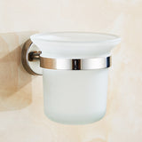 Kitchen & Bathroom DIY: Toilet Brush Holder Wall Mount Rustproof Frosted Glass for Bathroom