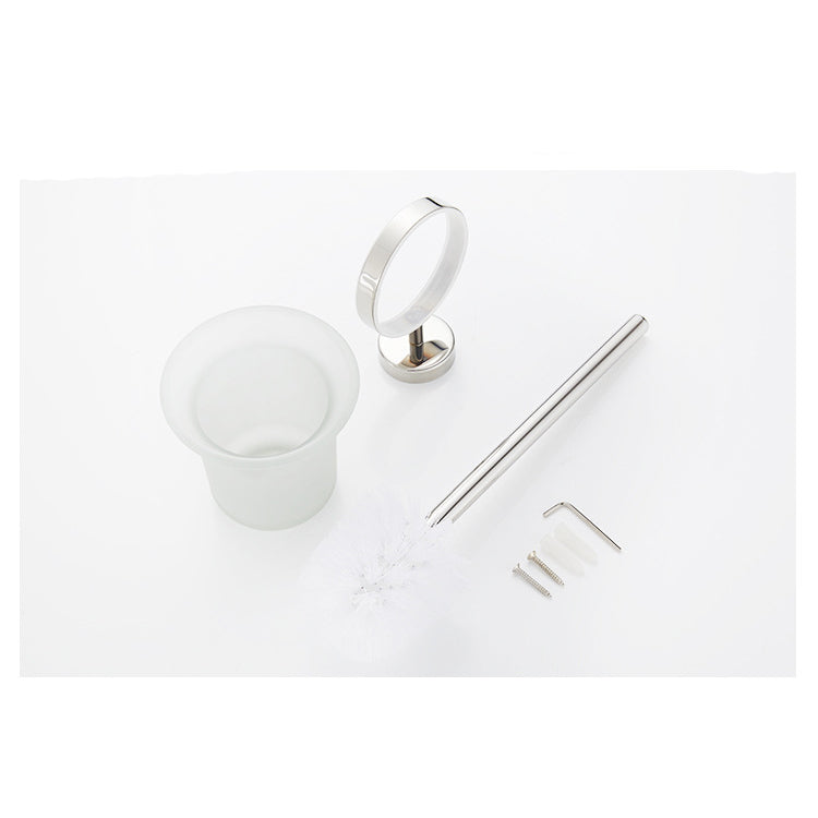 Kitchen & Bathroom DIY: Toilet Brush Holder Wall Mount Rustproof Frosted Glass for Bathroom