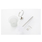 Kitchen & Bathroom DIY: Toilet Brush Holder Wall Mount Rustproof Frosted Glass for Bathroom