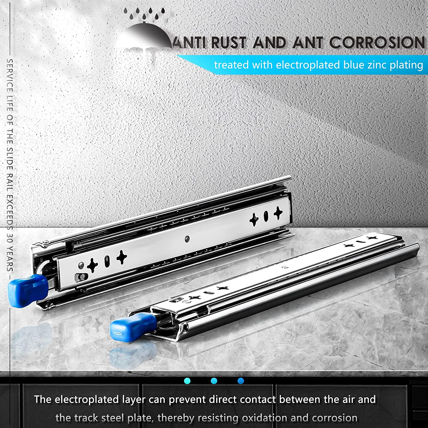 Beds & Bed Frames: 22in Pair 150KG Heavy Duty Drawer Slides Rails Runners Locking Ball Bearing
