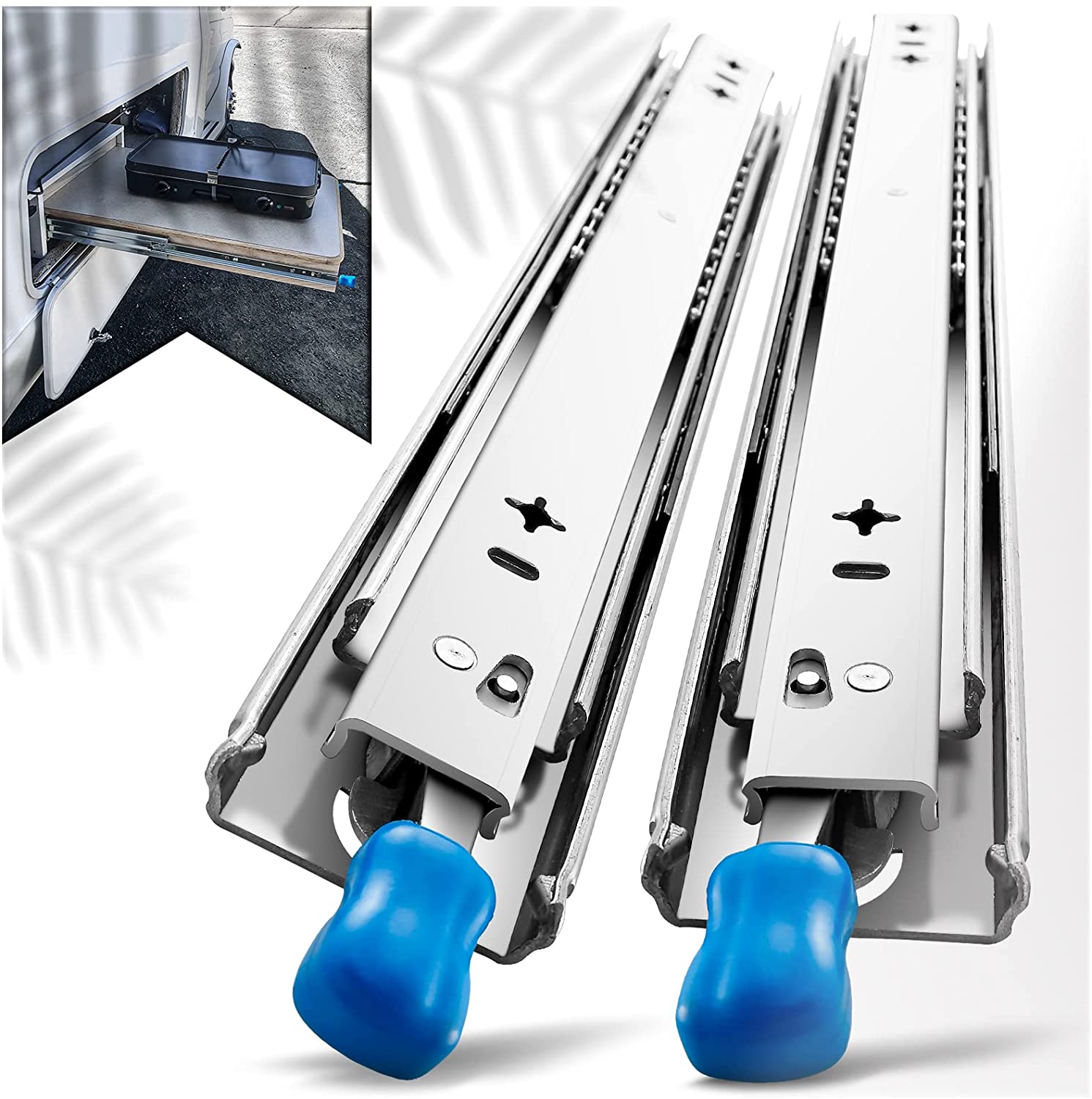 Beds & Bed Frames: 32in Pair 150KG Heavy Duty Drawer Slides Rails Runners Locking Ball Bearing