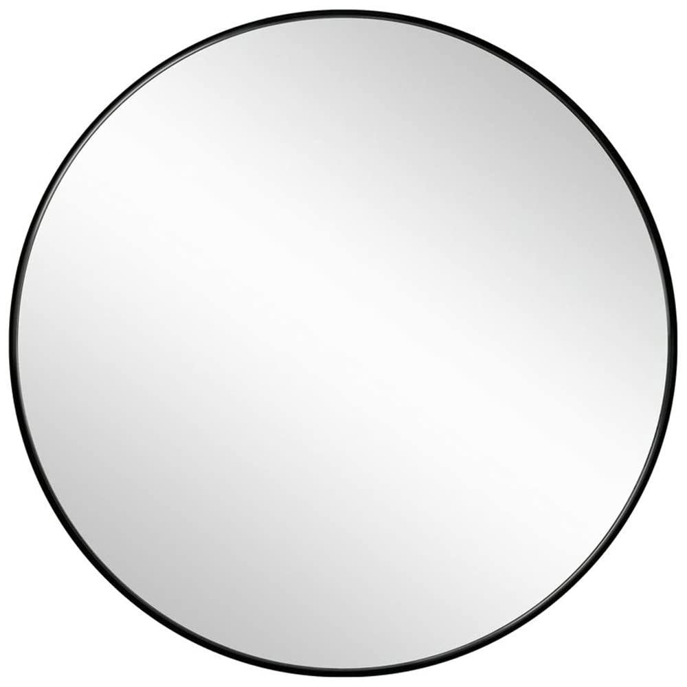 Mirrors: Slim Design 50CM Black Bathroom, Living Room, Hallway Mirror Round Mirror Wall Decor Metal Frame