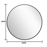 Mirrors: Slim Design 50CM Black Bathroom, Living Room, Hallway Mirror Round Mirror Wall Decor Metal Frame