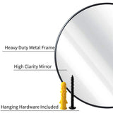 Mirrors: Slim Design 50CM Black Bathroom, Living Room, Hallway Mirror Round Mirror Wall Decor Metal Frame