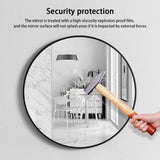 Mirrors: Slim Design 50CM Black Bathroom, Living Room, Hallway Mirror Round Mirror Wall Decor Metal Frame