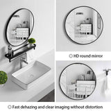 Mirrors: Slim Design 50CM Black Bathroom, Living Room, Hallway Mirror Round Mirror Wall Decor Metal Frame