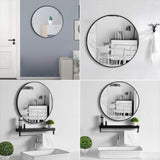 Mirrors: Slim Design 50CM Black Bathroom, Living Room, Hallway Mirror Round Mirror Wall Decor Metal Frame