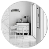 Mirrors: Slim Design 50CM White Bathroom, Living Room, Hallway Mirror Round Mirror Wall Decor Metal Frame