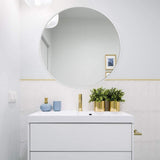 Mirrors: Slim Design 50CM White Bathroom, Living Room, Hallway Mirror Round Mirror Wall Decor Metal Frame
