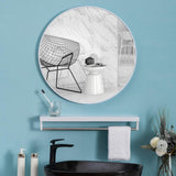 Mirrors: Slim Design 50CM White Bathroom, Living Room, Hallway Mirror Round Mirror Wall Decor Metal Frame