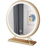 Mirrors: Touch Screen Table Desktop LED Light Vanity Mirror Makeup Mirror Round Mirror 40cm