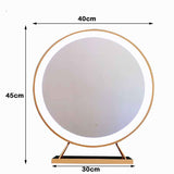 Mirrors: Touch Screen Table Desktop LED Light Vanity Mirror Makeup Mirror Round Mirror 40cm