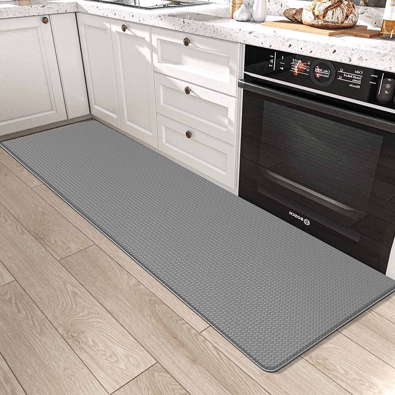 Table & Bar Stools: 150cm Kitchen Anti-Skid Anti Fatigue Pu Leather Floor mat, Kitchen Rug