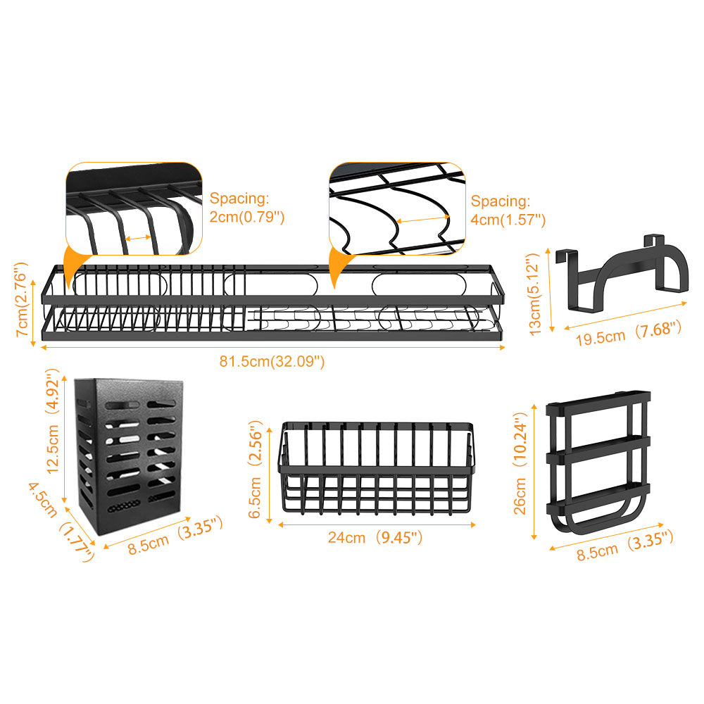 Kitchen & Bathroom DIY: 85cm 3 tier Over Sink Dish Drying Rack Drainer Kitchen Cutlery Holder Storage Organizer
